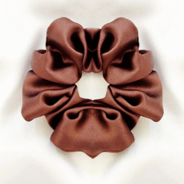Coffee Satin Scrunchie