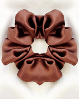 Coffee Satin Scrunchie