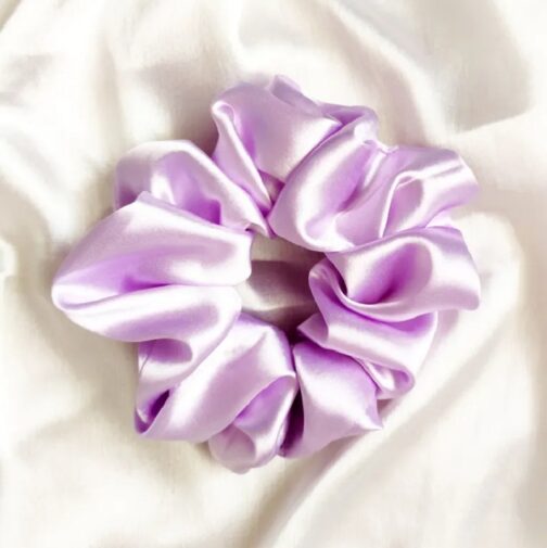 Lavender Satin Scrunchie