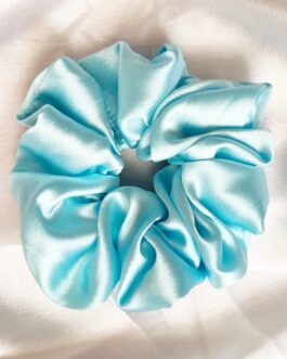 Sky Blue Satin Scrunchie