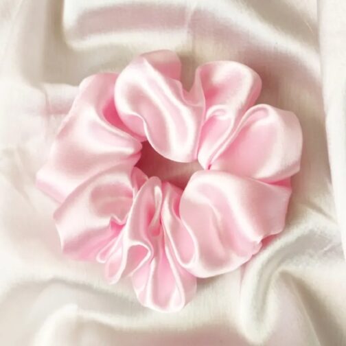 Light Pink Satin Scrunchie