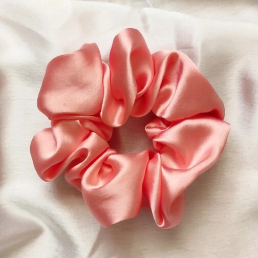 Peach Satin Scrunchie