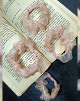 Peach Organza Scrunchies