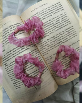 Pink Organza Scrunchies