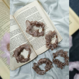 Brown Organza Scrunchies