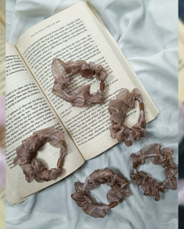 Brown Organza Scrunchies