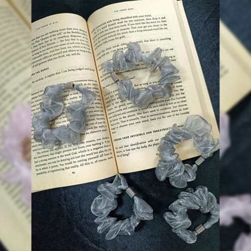 Silver Organza Scrunchies