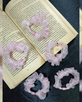 Baby Pink Organza Scrunchies