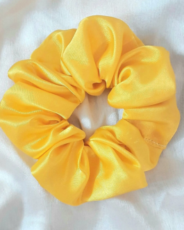 Yellow Satin Scrunchie