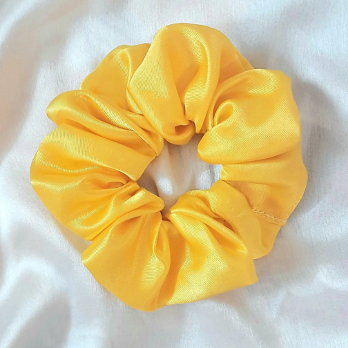 Yellow Satin Scrunchie