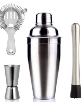 Cocktail Shaker and 3 pc Bar tools set