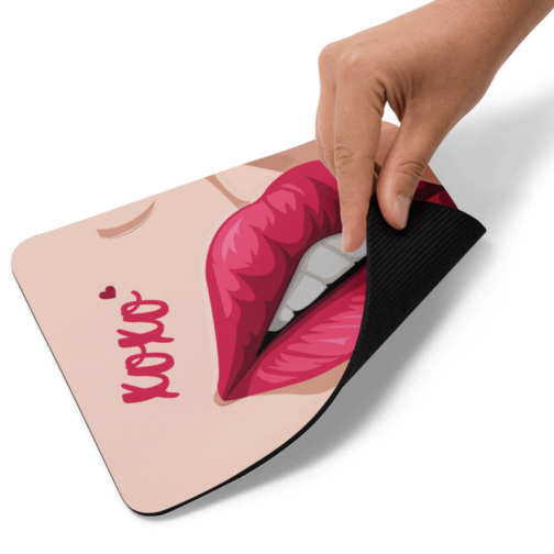 Red Illustrated Lip Mouse Pad - Image 3