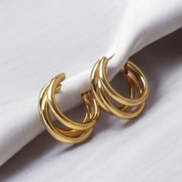 Triple Layer Gold Hoop