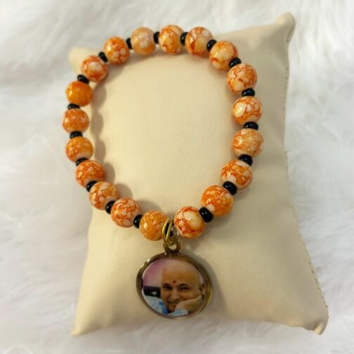 Guruji Bracelet – Orange Beaded - Image 2