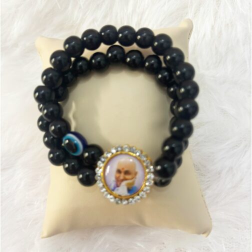 Guruji Double-Line Black Beaded Bracelet - Image 2