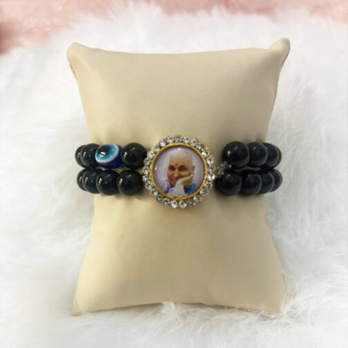 Guruji Double-Line Black Beaded Bracelet