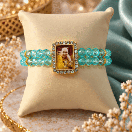 Guruji Blessings Bracelet – Aqua Crystal Grace