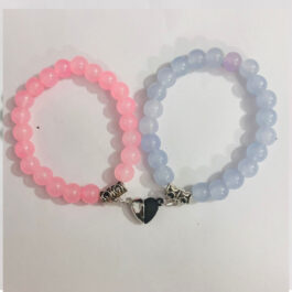 Magnetic Heart Bracelet Set – Pink and Blue Pastel Charm