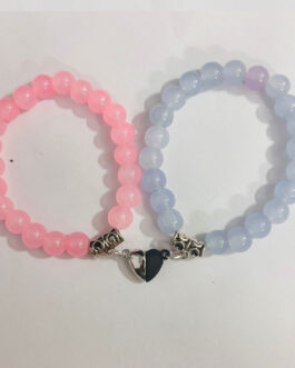 Magnetic Heart Bracelet Set – Pink and Blue Pastel Charm