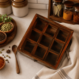 Spice Box – 9 Square Containers with a Spoon