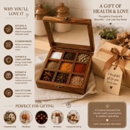 Spice Box – 9 Square Containers with a Spoon