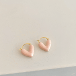 Pink Heart Hoop Earrings