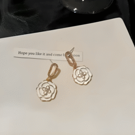 White Floral Drop Earrings