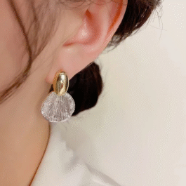 Gold & Silver Shell Drop Earrings