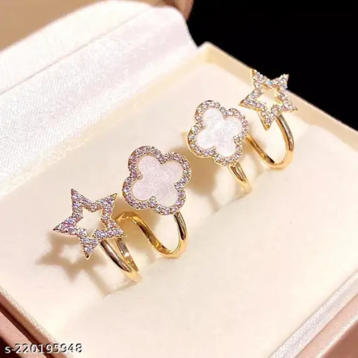 Gold Star & Clover Earrings