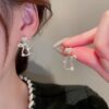 Elegant Bunny Pearl Earrings - Image 3