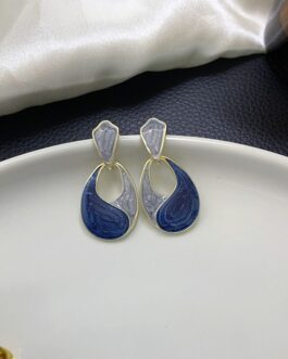 Dual-Tone Abstract Drop Earrings