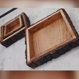 Handcrafted Sheesham Wood Tray Set of 3