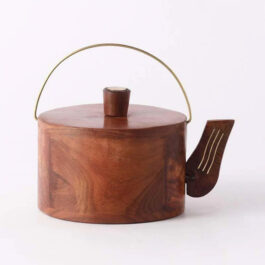 Kettle Shaped Wooden Coaster Set