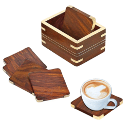 Sheesham Wood Coaster Set (Set of 6)