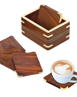 Sheesham Wood Coaster Set (Set of 6)