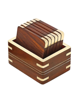 Sheesham Wood Coaster Set (Set of 6)