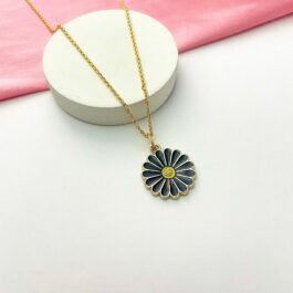Black Daisy Charm Pendant
