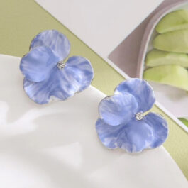 Stylish Blue Floral Stud Earrings