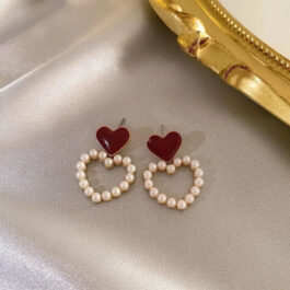 Sweetheart Pearl Hoop Earrings