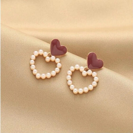 Sweetheart Pearl Hoop Earrings