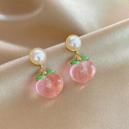 Peachy Pearl Dangle Earrings