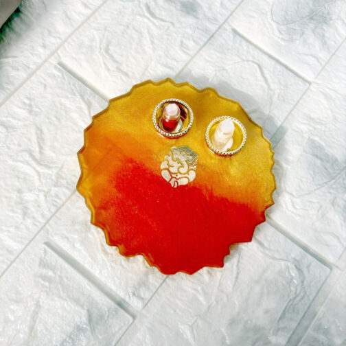Resin Pooja Thali - 5 Inch