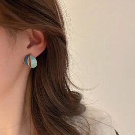 Ocean Blue & Mint Swirl Earrings