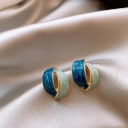 Ocean Blue & Mint Swirl Earrings