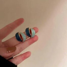 Ocean Blue & Mint Swirl Earrings