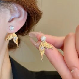 Gold Mermaid Tail Earrings