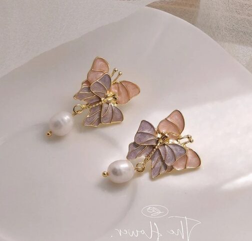 Butterfly Pearl Earrings