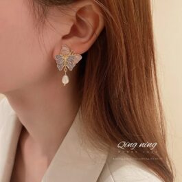 Butterfly Pearl Earrings