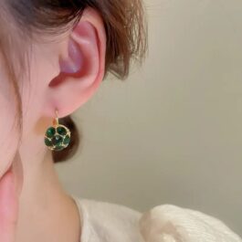 Emerald Green Crystal Drop Earrings