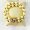 Guruji Blessing Bracelet – Pearl & Gold Beads - Image 2